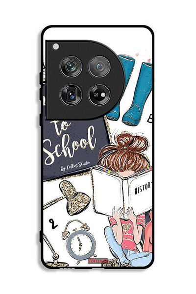 Tolwak OnePlus 12 Protective Case Cover Back To School Girl Reading History