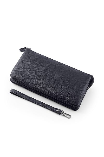 Polo Air 100% Genuine Leather Men's Hand and Wrist Bag Navy Blue Color Bag Etn-50-L