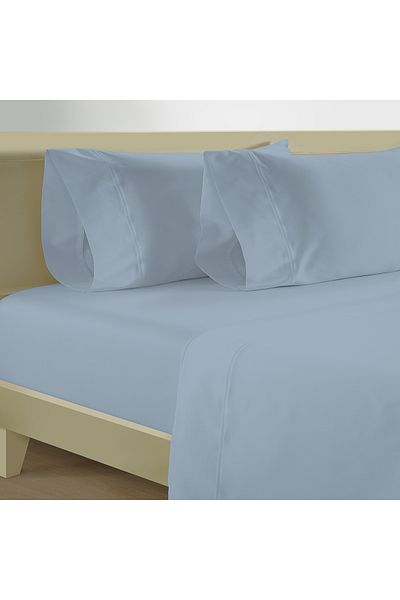Boutique Blanche 300TC cotton fitted sheet - 90*200cm, sky blue