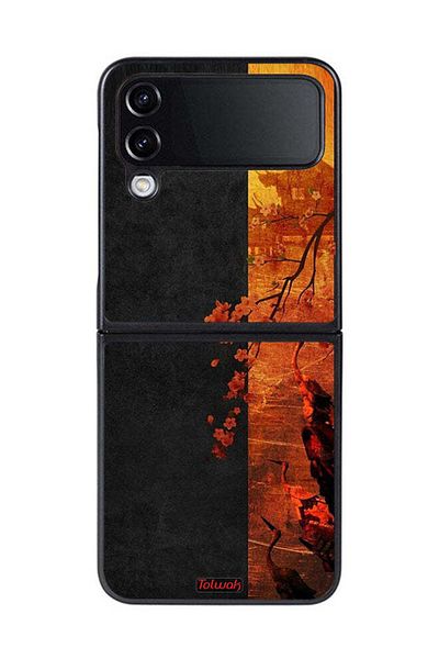 Tolwak Samsung Galaxy Z Flip 4 Protective Case Cover Autumn Colors Art