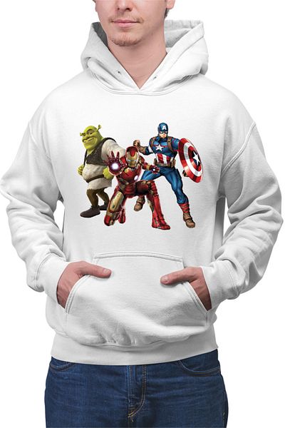 OEM Men's Hoodie Shrek Captain America Ironman Super Powers Comics