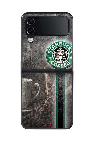 Tolwak غطاء حماية لهاتف Samsung Galaxy Z Flip 4 برسومات القهوة