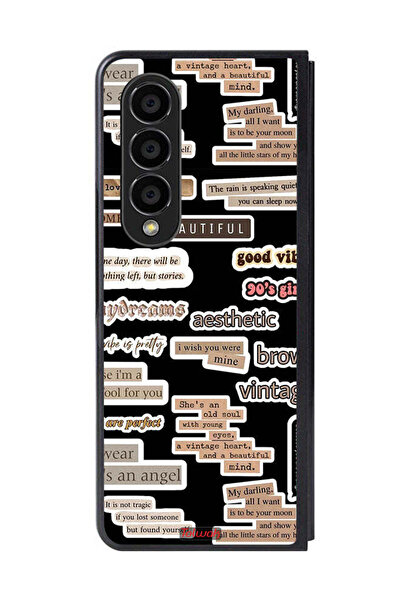 Tolwak غطاء حماية لهاتف سامسونج جالاكسي زد فولد 4 بملصقات اقتباسات جميلة