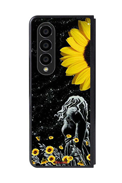 Tolwak غطاء حماية لهاتف Samsung Galaxy Z Fold 4 بتصميم فتاة تنظر إلى فن القمر