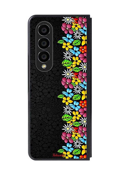 Tolwak Samsung Galaxy Z Fold 4 Protective Case Cover Flowers Line