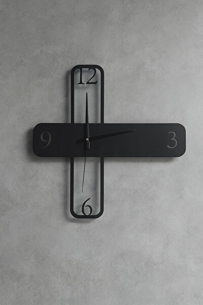 karbonsoft Modern Siyah Şeffaf Pleksi Duvar Saati – 36 x 36 cm Ahşap Tasarım