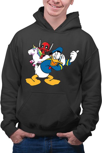 OEM Men's Hoodie Donald Duck DeadPool Marvel Universal Studios
