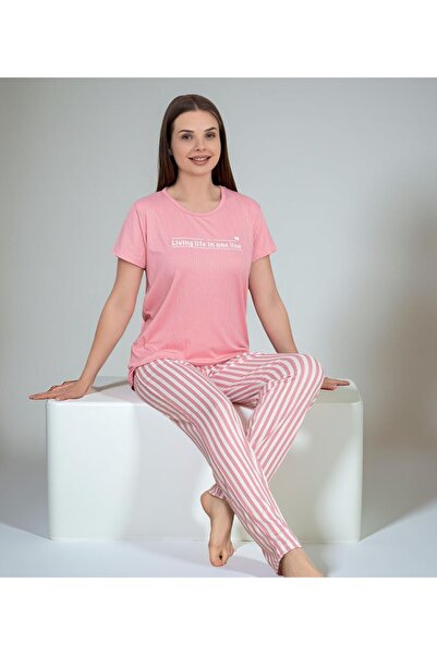 Kadın Kısa Kollu Pegasus Kumaş Kaliteli Pijama takımı