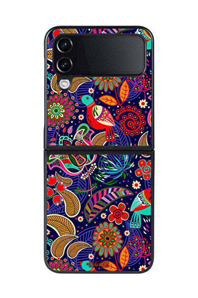 Tolwak غطاء حماية لهاتف Samsung Galaxy Z Flip 4 بنقشة طيور وزهور