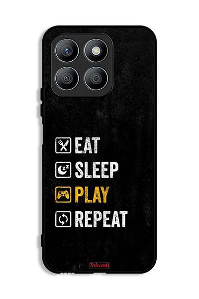 Tolwak Honor X8b Protective Case Cover Eat Sleep Play Repeat