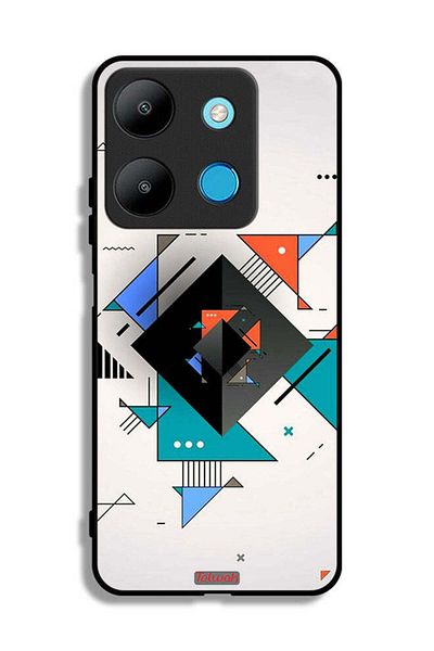 Tolwak Infinix Smart 7 Protective Case Cover Square And Triangle Shapes Abstract Pattern