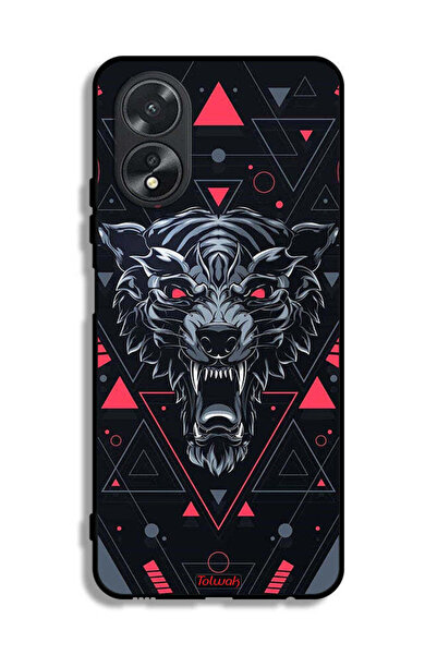 Tolwak غطاء حماية لهاتف Oppo A38 بتصميم الذئب المتمايل