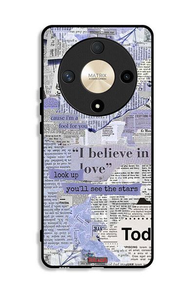 Tolwak Honor X9b Protective Case Cover Newspaper Pieces