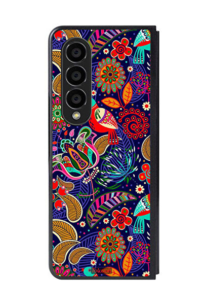 Tolwak غطاء حماية لهاتف سامسونج جالاكسي زد فولد 4 بنقشة طيور وزهور