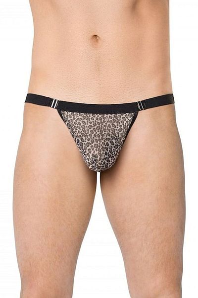 Softline - Tanga 4528, Negru/Imprimeu Animal, Mărime universală