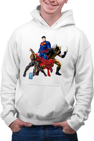 OEM Men's Hoodie Thor Marvel Wolverine Superman Axe Superhero