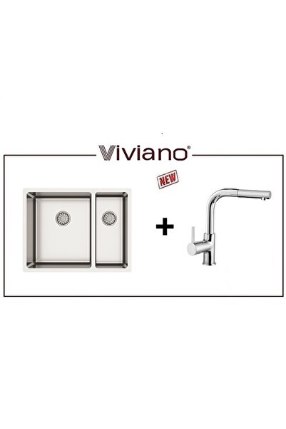 Vıvıano 44X58 CM PASLANMAZ ÇELİK EVYE + VIVIANOSPRALLİ KROM BATARYA