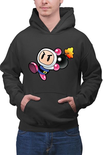 OEM Hanorac Barbati Bomberman Pink Funny Game Puzzle Fast Strategy