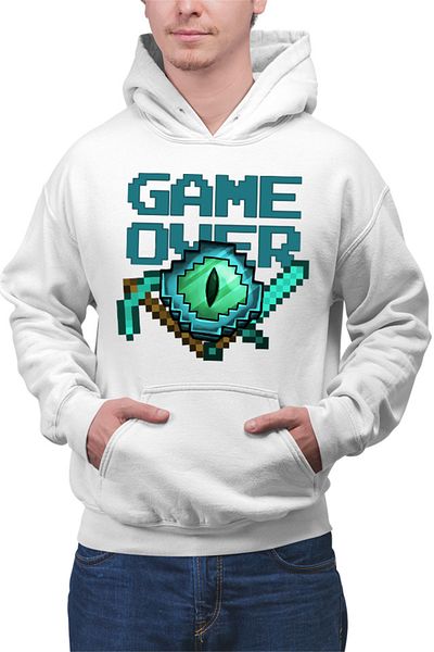 OEM Men's Hoodie Minecraft Game Over Diamond Tools