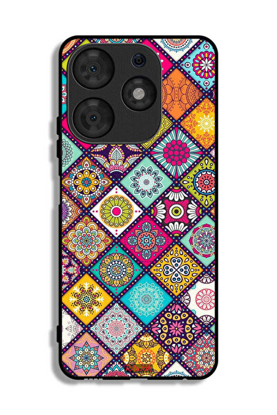 Tolwak غطاء حماية لهاتف تكنو سبارك 10 برو بنقشة مربعات ماندالا