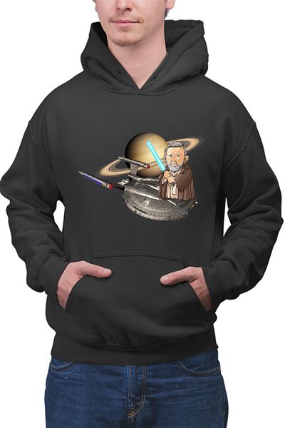 OEM Men's Hoodie Star Trek Obi Wan Kenobi Ride Spaceship Saturn Planet Ring