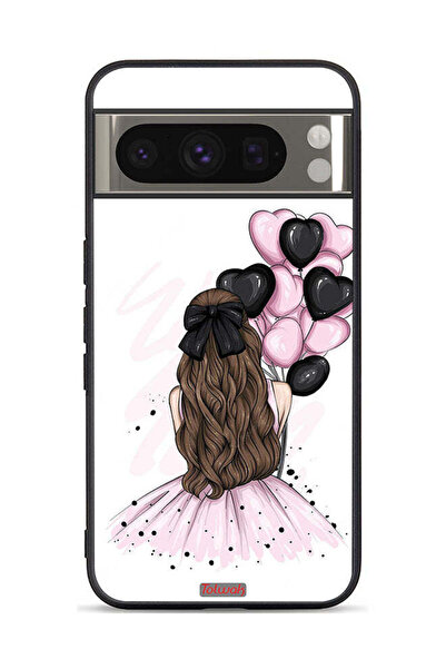 Tolwak غطاء حماية لهاتف Google Pixel 8 Pro يحمل رسمة فتاة تحمل بالونات