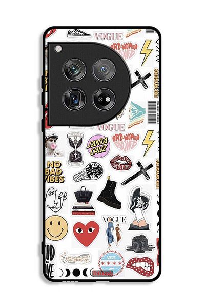 Tolwak OnePlus 12 Protective Case Cover No Bad Vibes Stickers