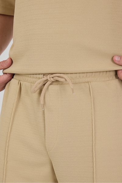 Cosplay Plain Knit T-Shirt Shorts Double Set