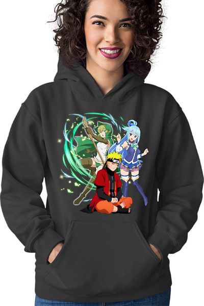 OEM Hanorac Femei DanMachi Ryuu Lion Konosuba Aqua Naruto Ninja
