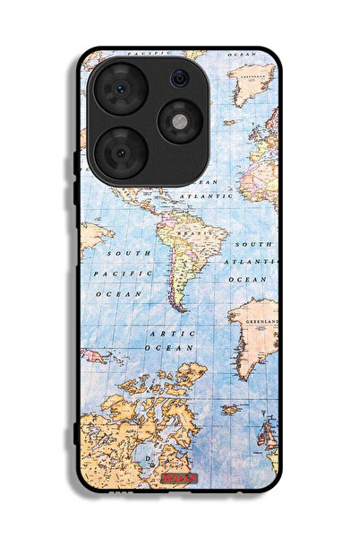 Tolwak غطاء حماية لهاتف تكنو سبارك 10 برو بتصميم خريطة العالم