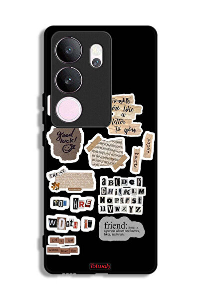 Tolwak غطاء حماية لهاتف فيفو V29 برو مع ملصقات عبارات الحظ السعيد