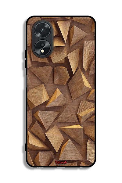 Tolwak Oppo A38 Protective Case Cover Wood Pieces Art