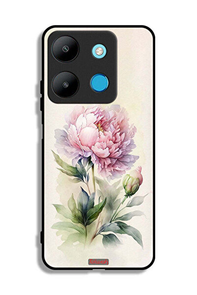 Tolwak غطاء حماية لهاتف إنفينيكس سمارت 7 برسومات فنية بألوان مائية وردية