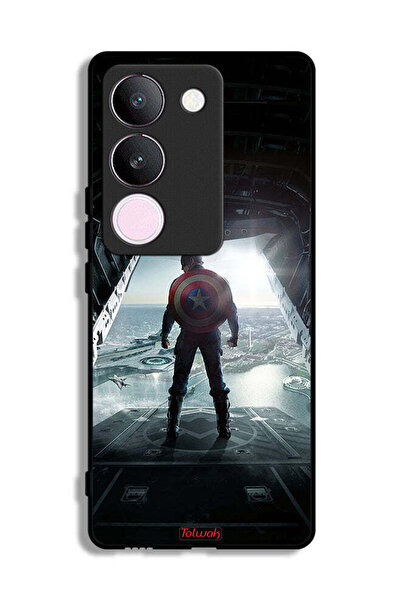 Tolwak غطاء حماية لهاتف فيفو S17 بتصميم صورة كابتن أمريكا