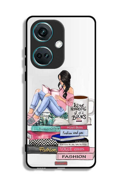 Tolwak غطاء حماية لهاتف OnePlus Nord CE3 بتصميم فتاة وكتب أزياء فنية
