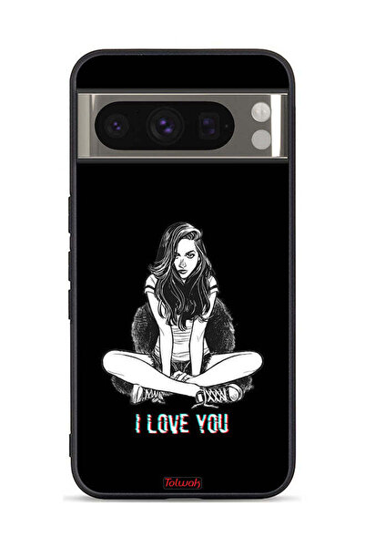 Tolwak غطاء حماية لهاتف Google Pixel 8 Pro مطبوع عليه عبارة "أحبك"