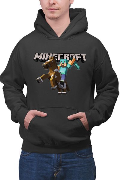 OEM Men's Hoodie Minecraft Logo Horse Diamond Armor Tools