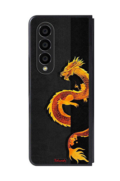 Tolwak غطاء حماية لهاتف سامسونج جالاكسي زد فولد 4 بتصميم فن التنين