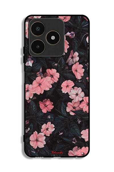 Tolwak غطاء حماية لهاتف Realme C53 - لون الخوخ والورود الصغيرة