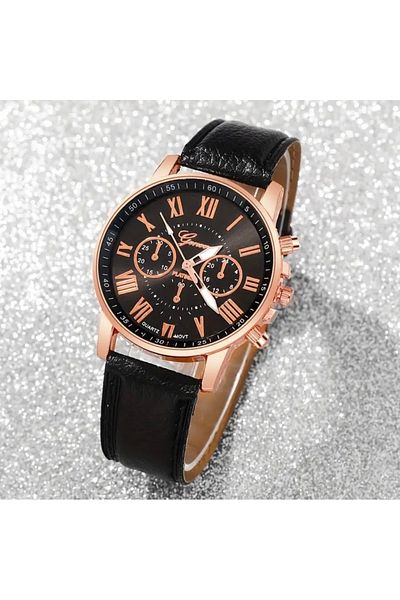 JOJO KIDS Women'S, Men'S, Teenage and Children's Wristwatch, Leather Strap Watch, Elegant Quartz Watch Combo
