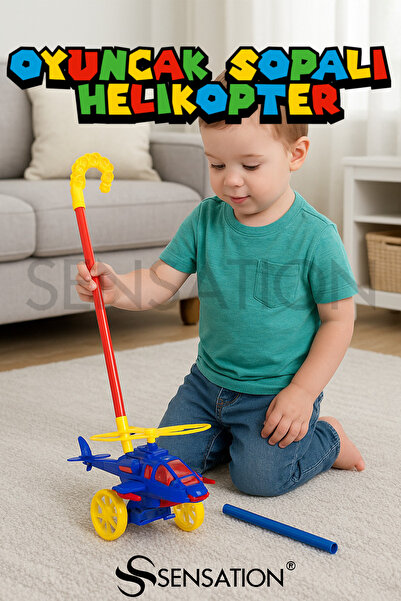 Helicopter with Toy Stick Rotating Propeller Educational Educational Kids Toy