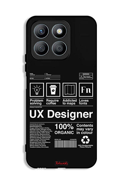 Tolwak غطاء حماية لهاتف Honor X8b مع ملصق مصمم تجربة المستخدم