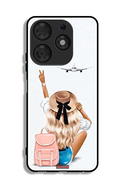 Tolwak غطاء حماية لهاتف تكنو سبارك 10 برو - فتاة تحب السفر