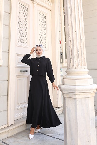 ECESSAMODAM Πουκάμισο Φούστα Μουσουλμανική Φορέματα Σετ δύο τεμαχίων