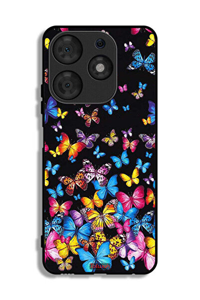Tolwak Tecno Spark 10 Pro Protective Case Cover Colorful Butterflies