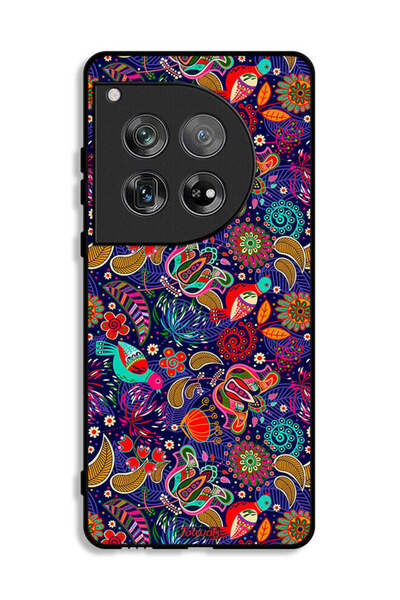 Tolwak غطاء حماية لهاتف OnePlus 12 بنمط أوراق طيور وزهور ملونة