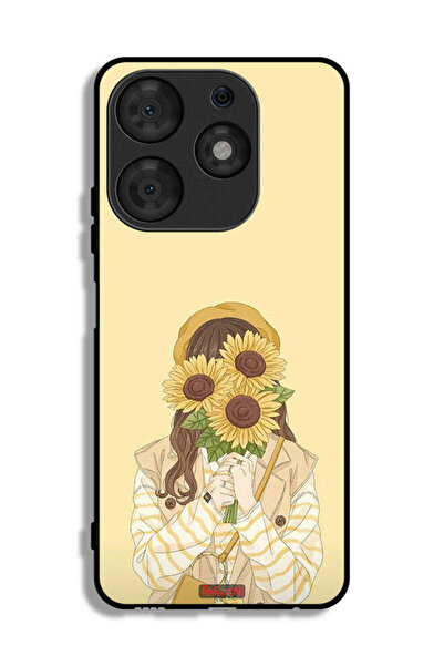 Tolwak Tecno Spark 10 Pro Protective Case Cover Hide Face With Sunflowers