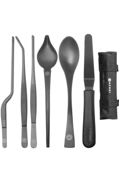 HENDI Set de 6 ustensile de bucătar pentru decorarea tortului de sushi - negru