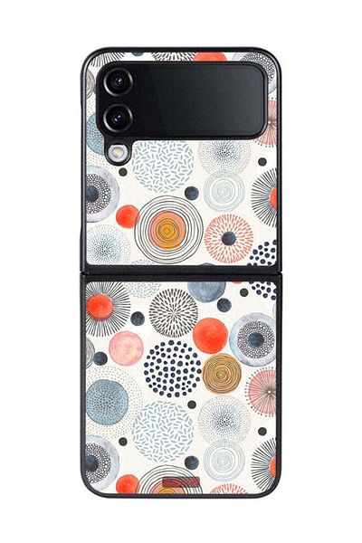 Tolwak Samsung Galaxy Z Flip 4 Protective Case Cover Cotton Flowers Pattern