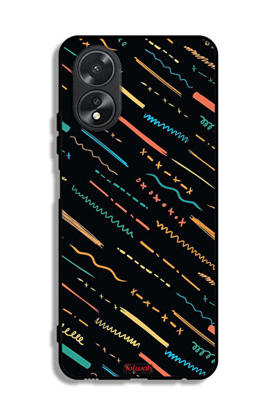 Tolwak غطاء حماية لهاتف Oppo A38 بنمط خطوط X مجردة